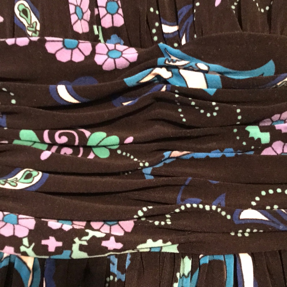 Evan Picone Black, Purple, Green Halter Dress Size 8 - Picture 5 of 7